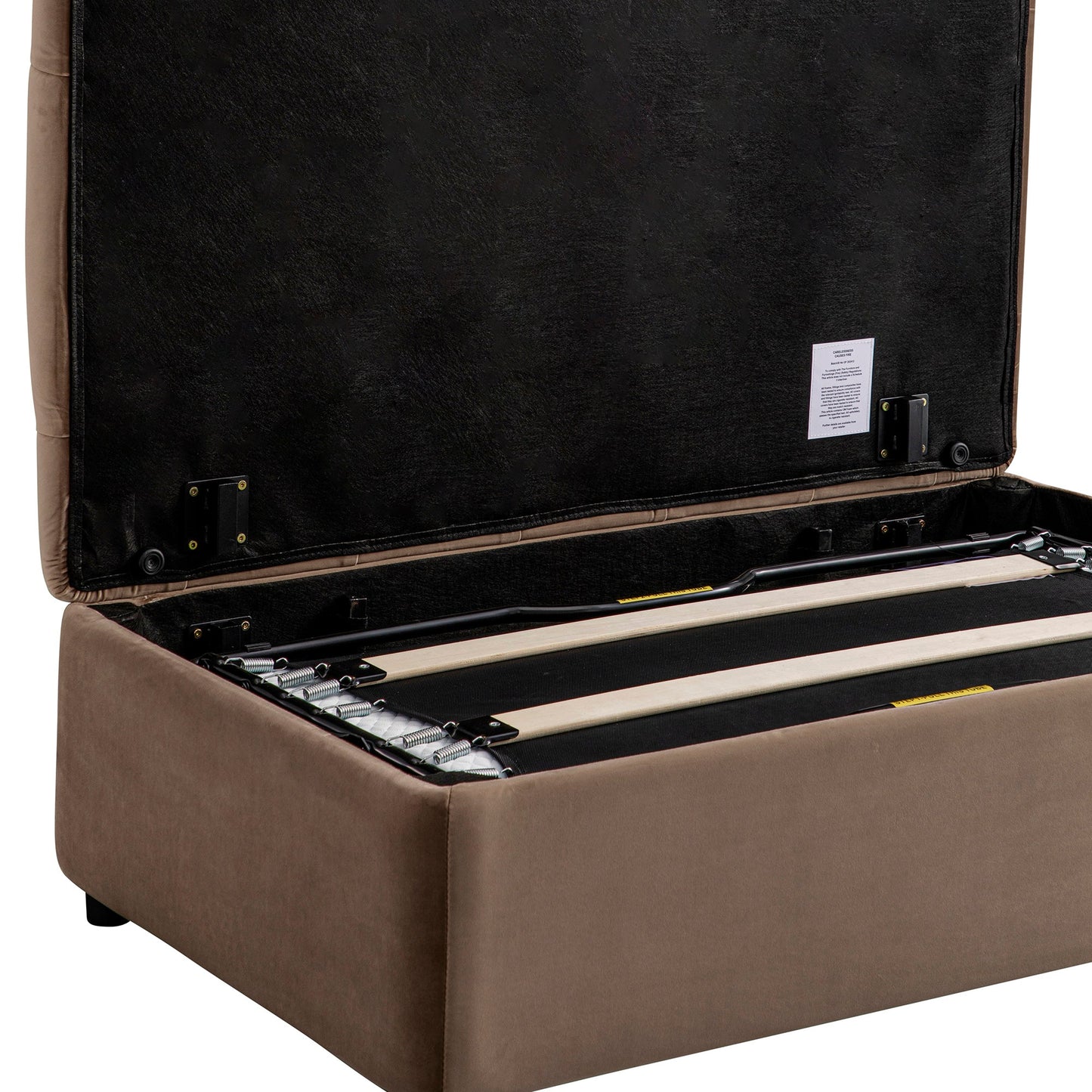 Portland Small Double Buttoned Fold-Out Bed in Ottoman, Mink Velvet