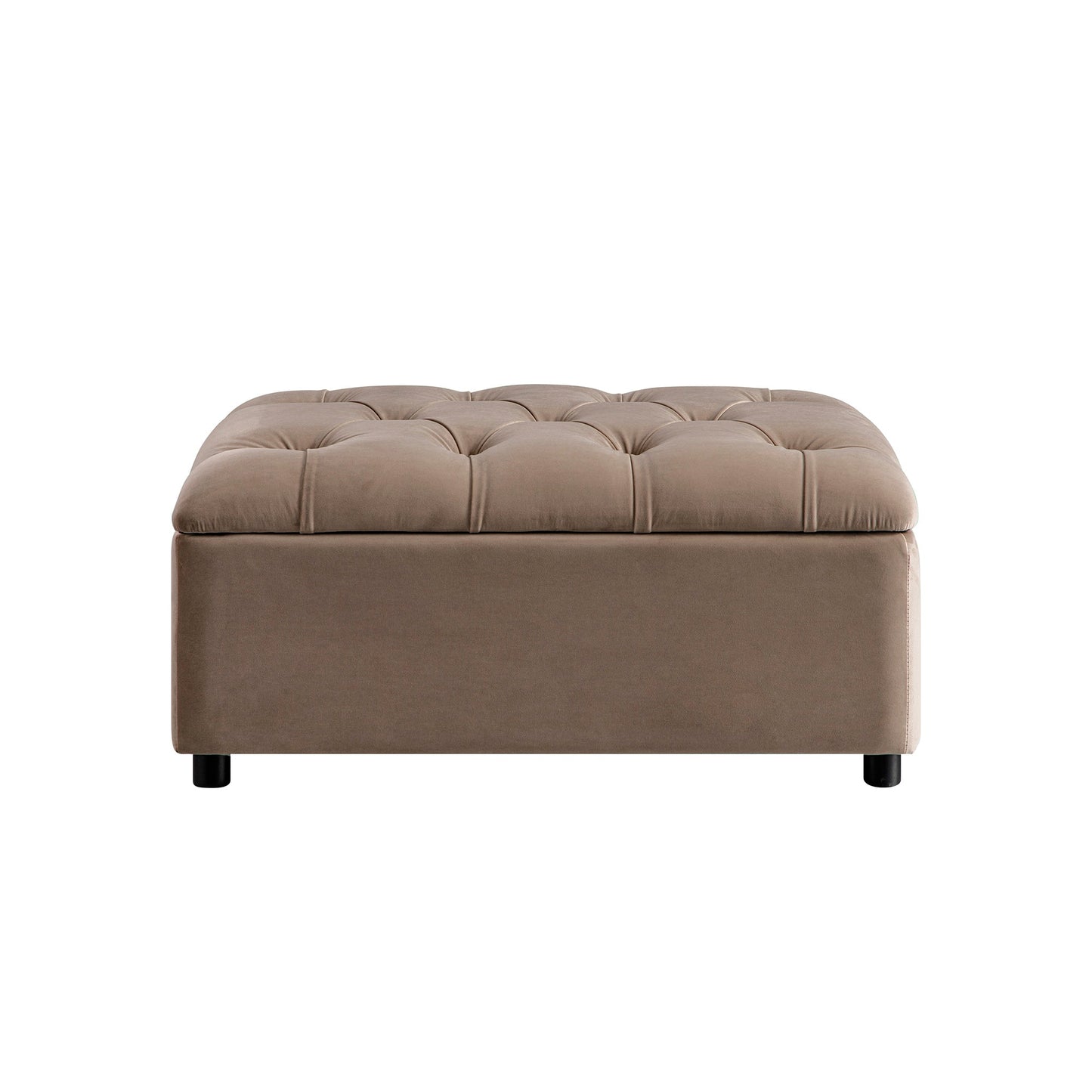 Portland Single Buttoned Fold-Out Bed in Ottoman, Mink Velvet