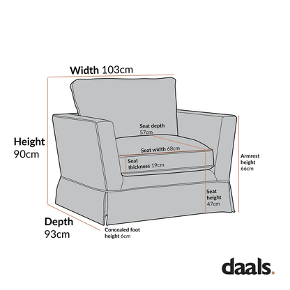 Fitz Skirted Armchair, Apricot Linen Blend