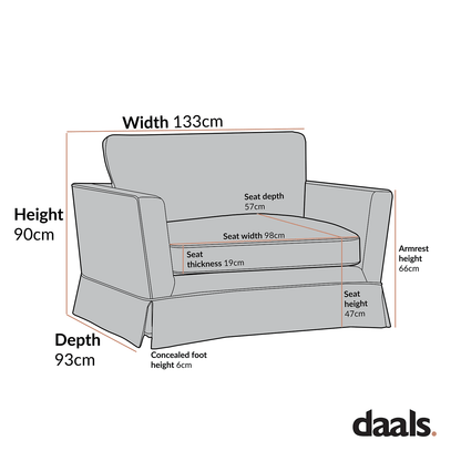 Fitz Skirted Loveseat, Apricot Linen Blend