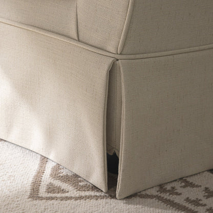 Fitz Skirted Loveseat, Oatmeal Linen Blend