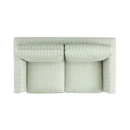 Fitz Skirted 2-Seater Sofa, Sage Striped Linen Blend