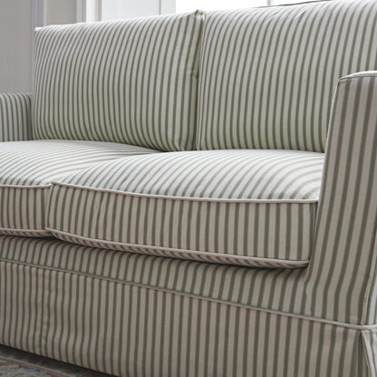 Fitz Skirted 2-Seater Sofa, Sage Striped Linen Blend