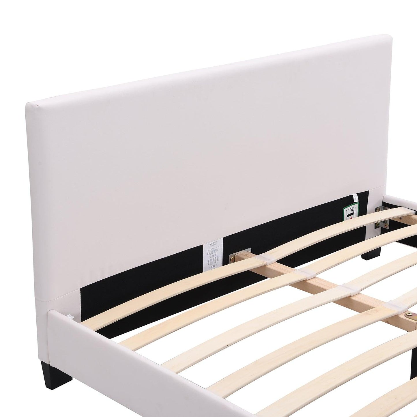 URSA White PU Leather Bed Frame with LED on Footend