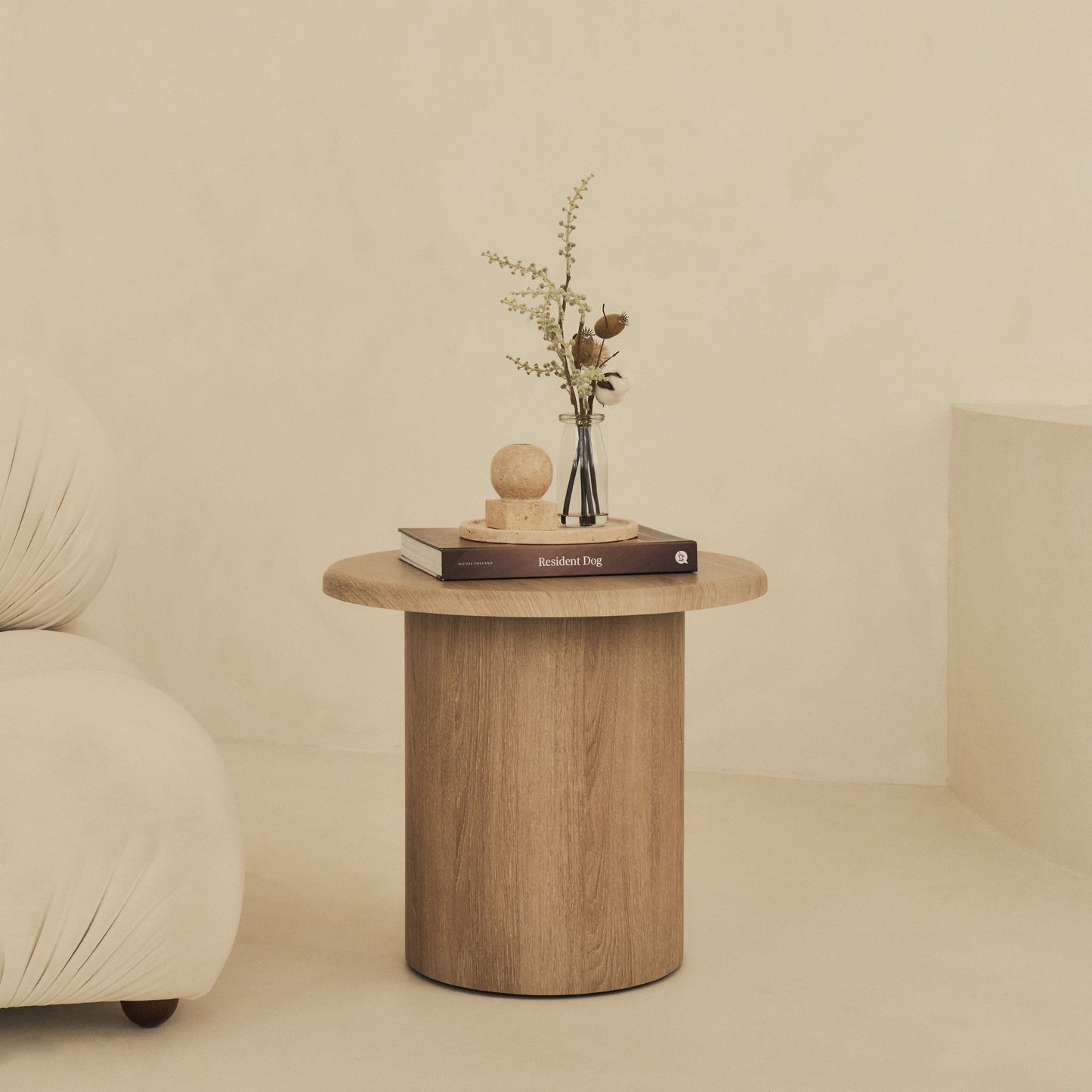 Madison - Washed Wood Round Wooden Side Table