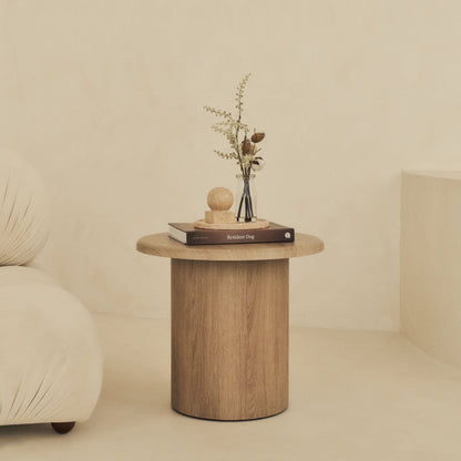 Madison - Washed Wood Round Wooden Side Table