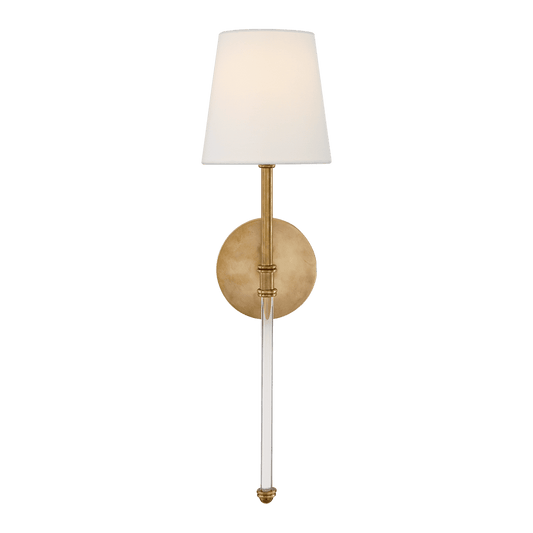 Camille Sconce - Antique Brass with Linen Shade