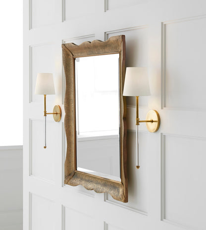 Camille Sconce - Antique Brass with Linen Shade