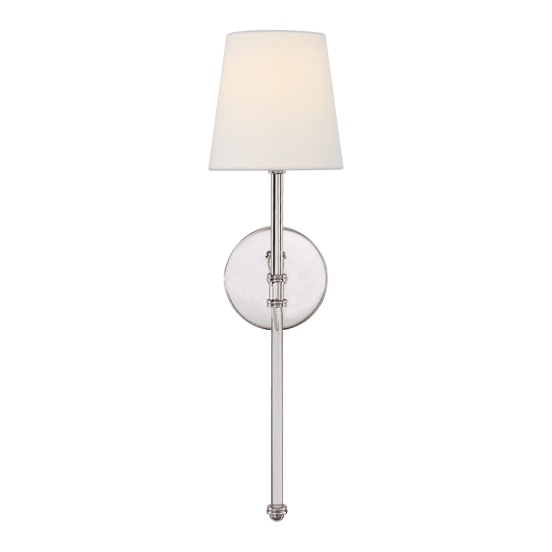 Camille Sconce - Polished Nickel with Linen Shade