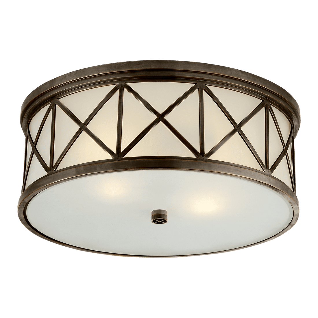 Montpelier Large Flush Mount - Bronze with Frosted Glass