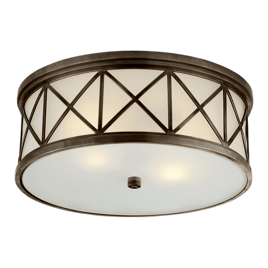 Montpelier Large Flush Mount - Bronze with Frosted Glass