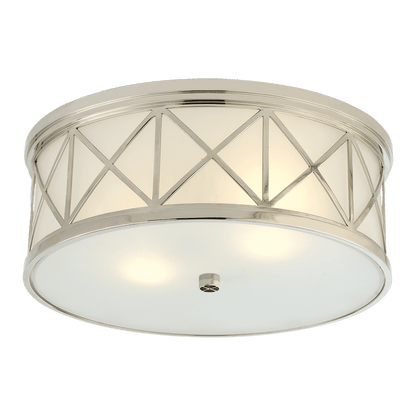 Montpelier Large Flush Mount - Polished Nickel with Frosted Glass