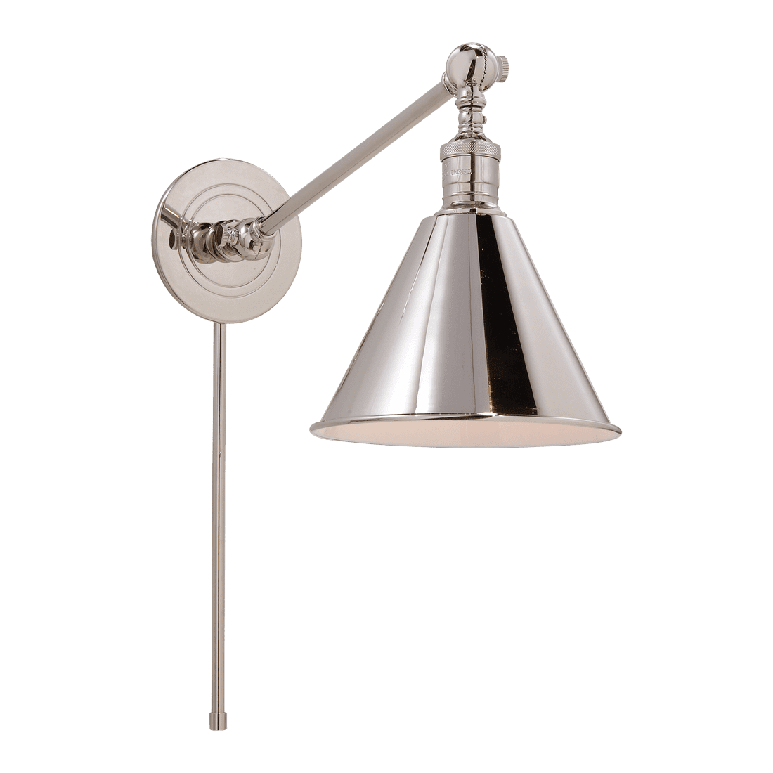Boston Functional Single Arm Library Light - Polished Nickel