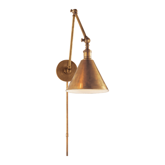 Boston Functional Double Arm Library Light - Antique Brass