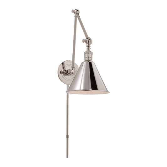 Boston Functional Double Arm Library Light - Polished Nickel