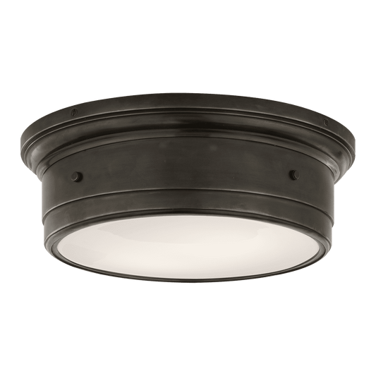 Siena Large Flush Mount - Bronze with White Glass