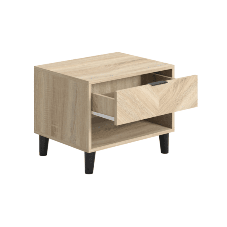 Visby 1 Drawer Bedside Cabinet - Chevron