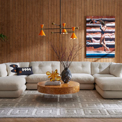 Ripple Articulating Chandelier - Orange & Black