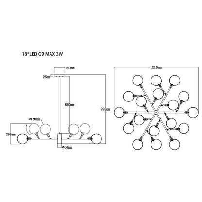 Baldwin Ceiling Lamp - Antique Brass