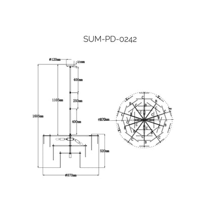 Adagio Pendant Lamp - White Antique Brass