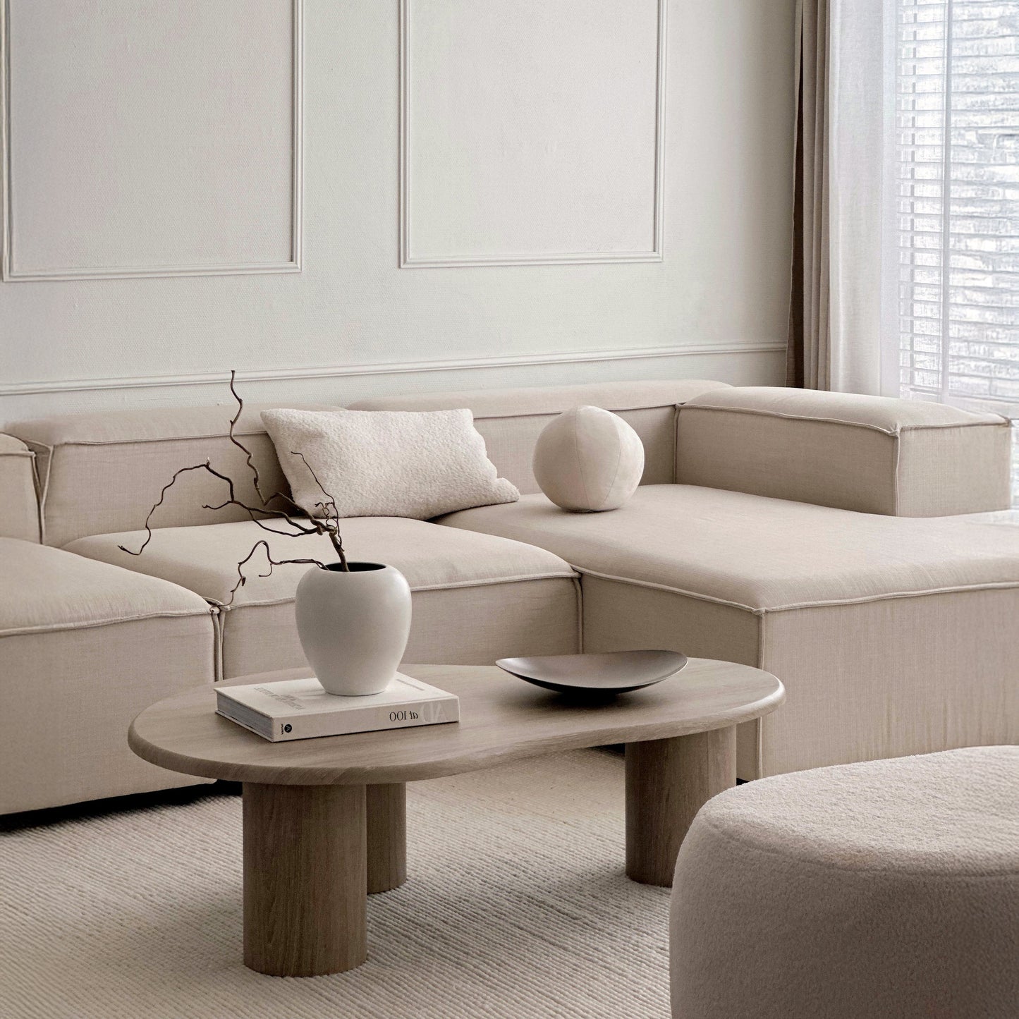 Savanna - Large Washed Wood Irregular Wooden Coffee Table