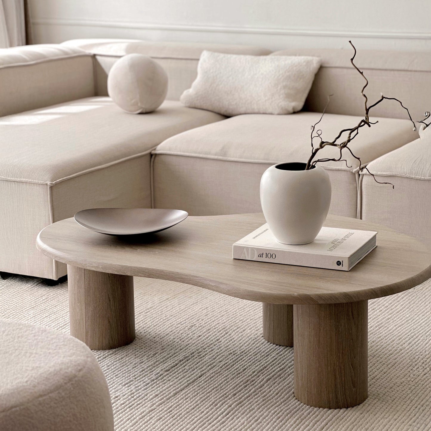 Savanna - Large Washed Wood Irregular Wooden Coffee Table