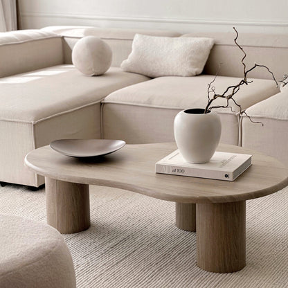 Savanna - Large Washed Wood Irregular Wooden Coffee Table