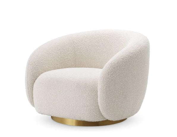Brice Swivel Chair - Boucle Cream