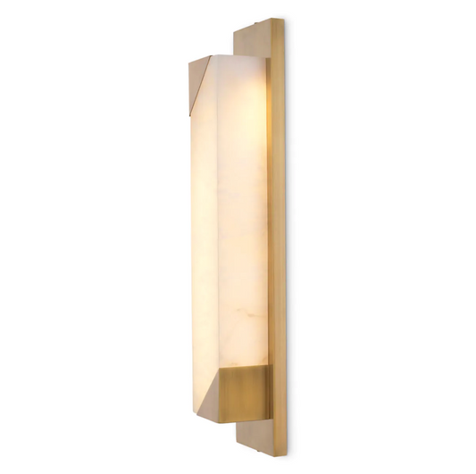 Scilla Wall Lamp - Alabaster & Antique Brass