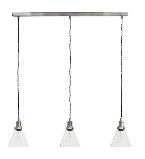 Trio of Hoxton Cone Pendant Light - Satin Nickel