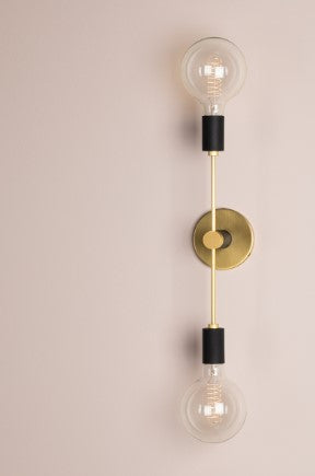 Astrid 2 Light Wall Sconce - Aged Brass | Outlet