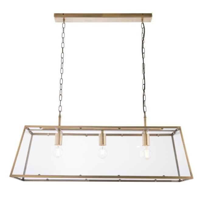 Henley 3 Light Pendant Light - Antique Brass