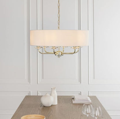 Nyla 6 Light Pendant Light - Brass