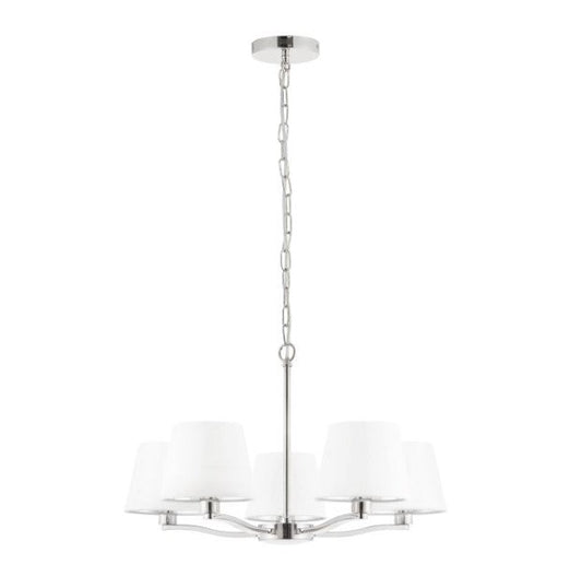 Hattie 5 Light Pendant Light - Bright Nickel