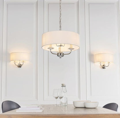 Nyla 3 Arm Pendant Light - Bright Nickel