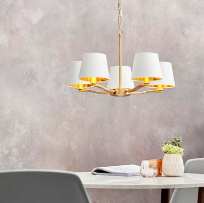 Hattie 5 Light Pendant Light - Brushed Gold