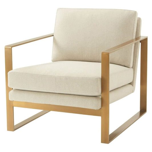 Bower Club Chair - Kendal Linen with Nickel Leg