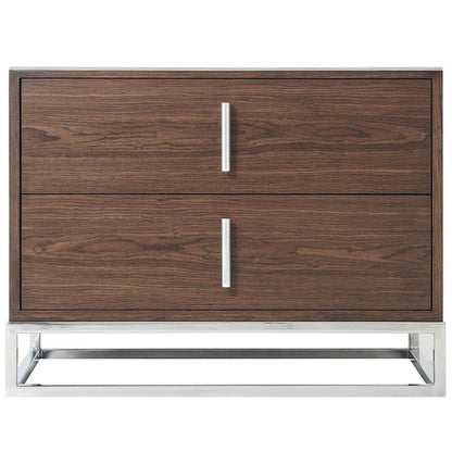 Blain Bedside Table - Macadamia & Nickel