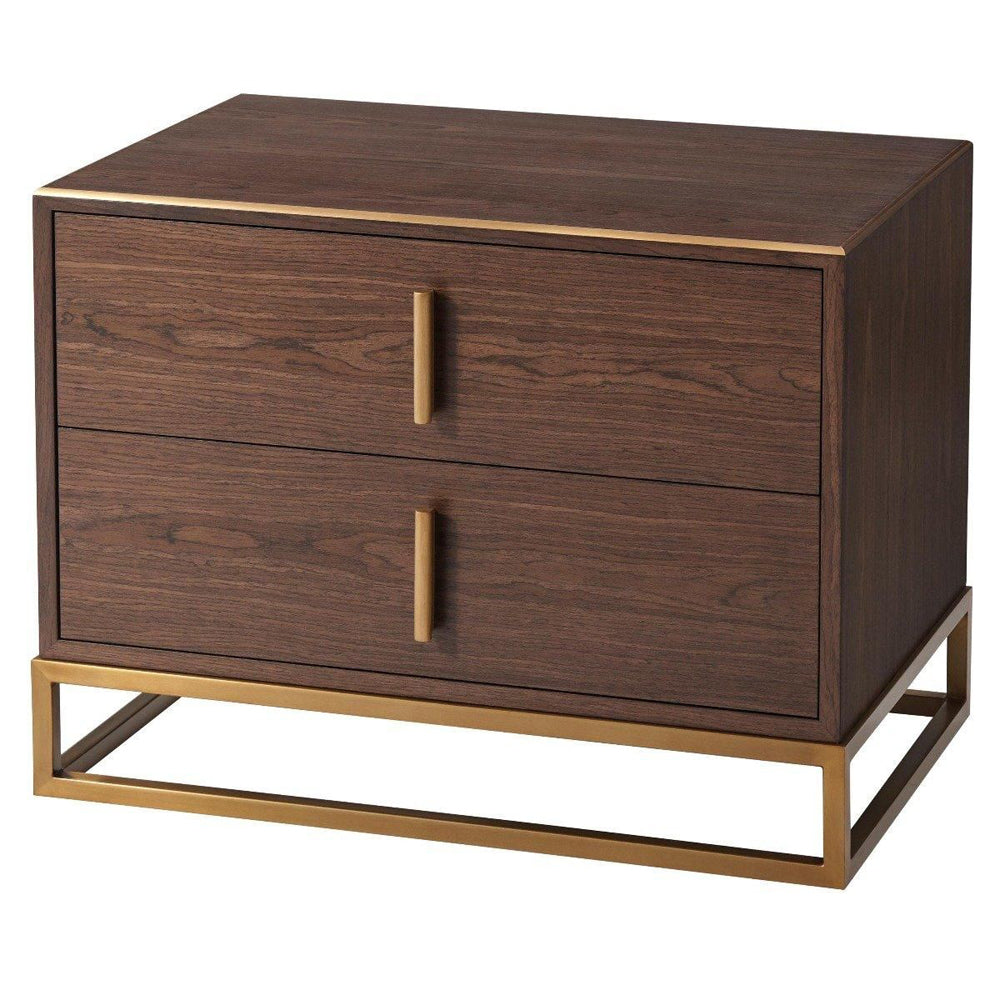 Blain Bedside Table - Macadamia & Brass