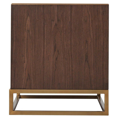 Blain Bedside Table - Macadamia & Brass