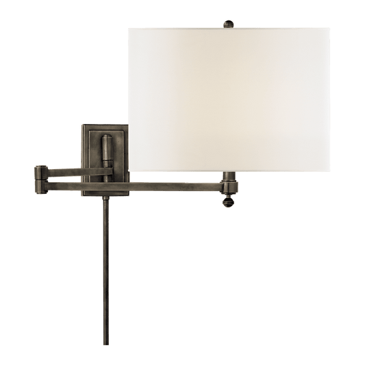 Hudson Swing Arm - Bronze with Linen Shade