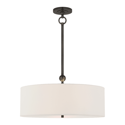 Reed Hanging Shade - Bronze with Linen Shade