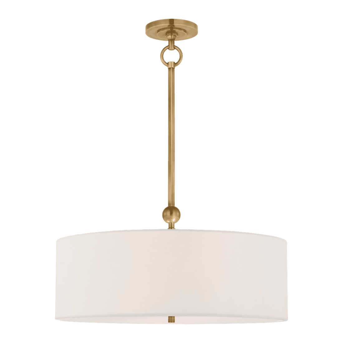 Reed Hanging Shade - Antique Brass with Linen Shade