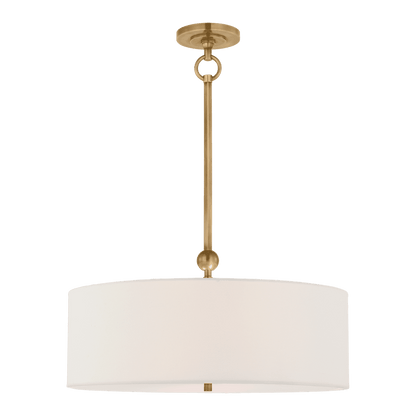 Reed Hanging Shade - Antique Brass with Linen Shade