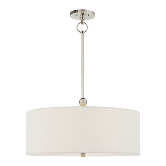 Reed Hanging Shade - Polished Nickel with Linen Shade