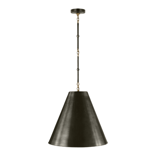 Goodman Medium Hanging Light - Bronze & Antique Brass with Bronze Shade