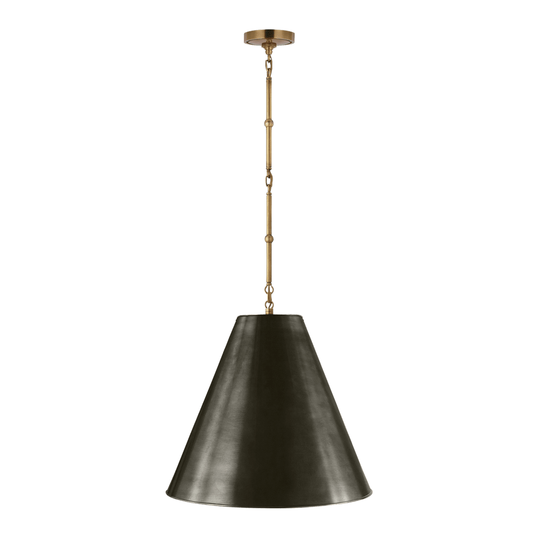 Goodman Medium Hanging Light - Antique Brass with Bronze Shade