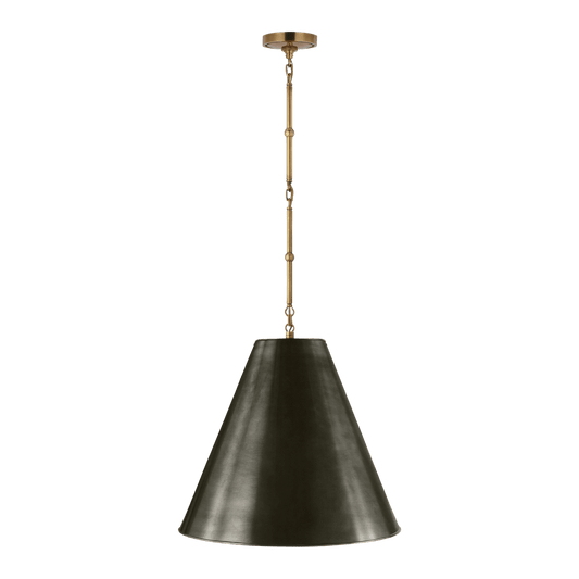 Goodman Medium Hanging Light - Antique Brass with Bronze Shade