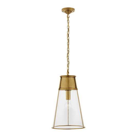Robinson Large Pendant - Antique Brass with Clear Glass