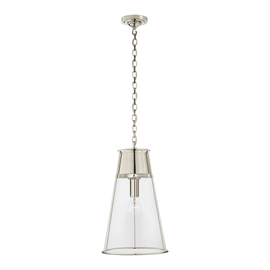 Robinson Large Pendant - Polished Nickel with Clear Glass